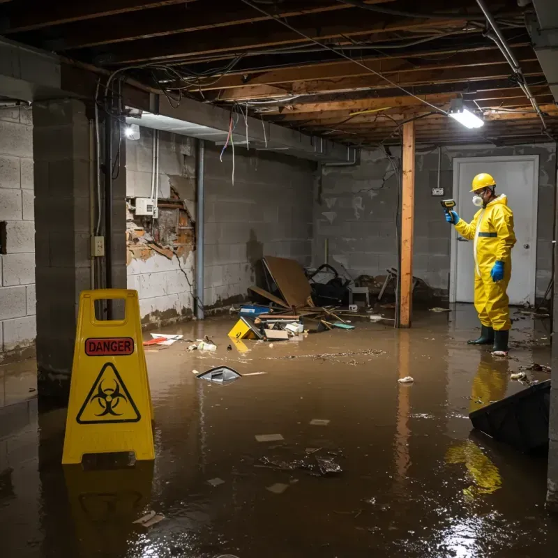 Flooded Basement Electrical Hazard in Pontotoc County, OK Property